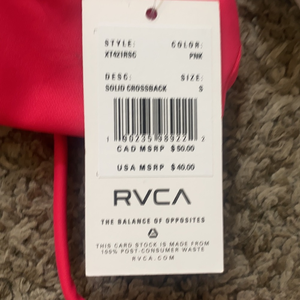 (NWT) RVCA pink top - Picture 2 of 3